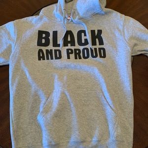 BLM Grey Black And Proud Hoodie
